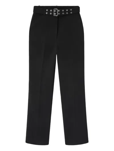 Ganni Belted Trousers In Black