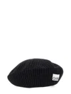 Ganni Women Berretto In Maglia A Coste In Black