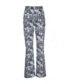 Ganni Floral-print High-rise Bootcut Jeans In Gray