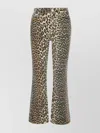 Ganni Print Denim Betzy Cropped Jeans Leopard