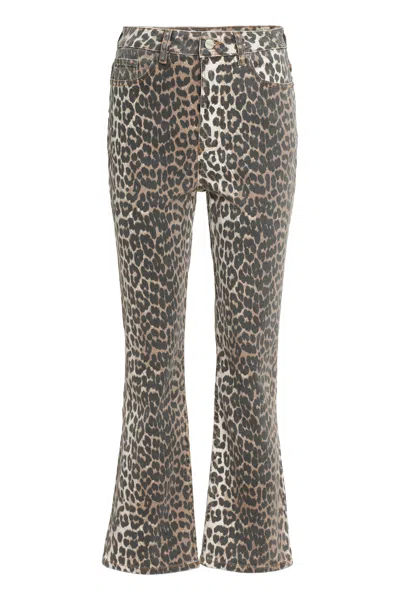 Ganni Betzy Cropped Jeans In Brown
