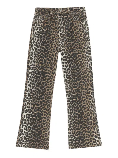Ganni Izey Wide Leg Jeans In Multi