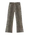 Ganni Betzy Leopard Cropped Jeans In Black