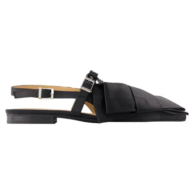 GANNI BIG BOW BALLERINAS - GANNI - SYNTHETIC - BLACK