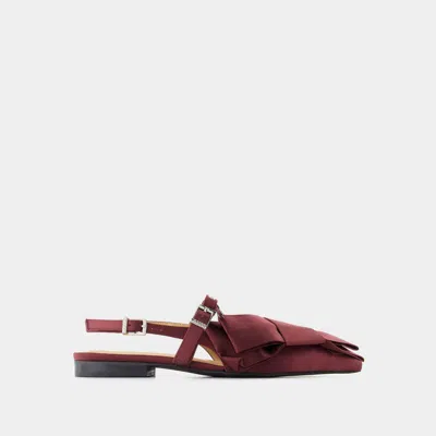 Ganni Big Bow Ballerinas In Red