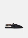 Ganni 'big Bow' Black Polyester Ballet Flats In Black
