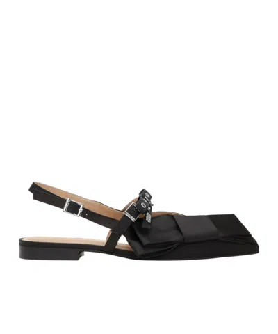 GANNI GANNI BIG BOW SLINGBACK FLAT SHOES