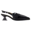 Ganni Black Bow Kitten Heels In Black