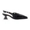 Ganni Black Bow Kitten Heels In Black
