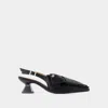 Ganni Black Bow Kitten Heels In Black