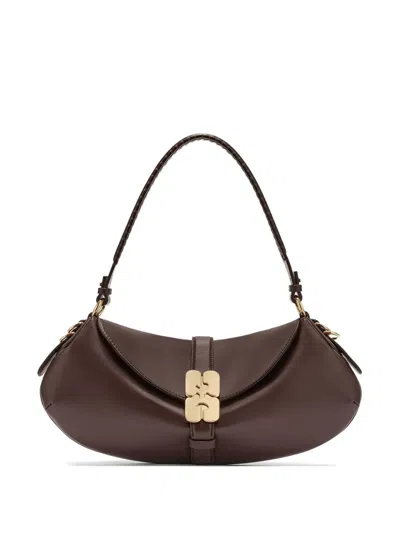 Ganni B Cat Shoulder Bag In Burgundy