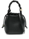 Ganni Leather Bou Bucket Bag In Black