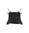 Ganni Satin Peplum Top In Black