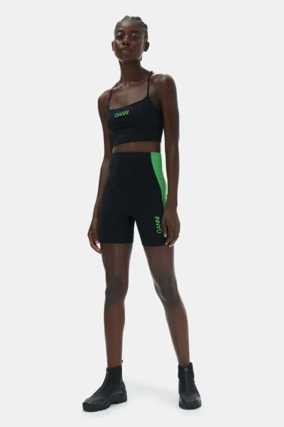 Ganni Active Ultra High Waist Shorts In Black