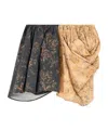 Ganni Black And Beige Drapey Skirt In Black