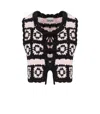 Ganni Crocheted Organic Cotton Cardigan In Black