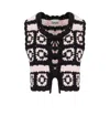 Ganni Crocheted Organic Cotton Cardigan In Pink