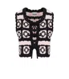 Ganni Crocheted Organic Cotton Cardigan In Pink