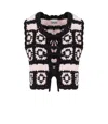 Ganni Crocheted Organic Cotton Cardigan In Black