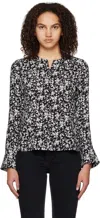 Ganni Floral-print Ecovero™-blend Crepe Blouse In 099 Black