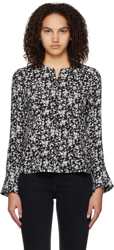 Ganni Floral-print Ecovero™-blend Crepe Blouse In Multi