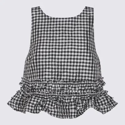 GANNI BLACK AND WHITE TOP