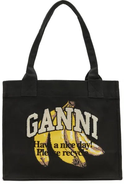 Ganni Black Banana Large Tote
