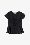 Ganni Black Blouse In Black