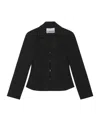 Ganni Crepe Jacket With Back Seam Detailing In Black