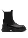 Ganni Womens Patent Faux Leather Black Pull On Chelsea Boots Uk7 In Black