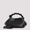 GANNI BLACK BOU BRAIDED FAUX LEATHER TOTE