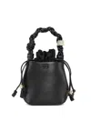 Ganni Mini Bou Bucket Bag In Black
