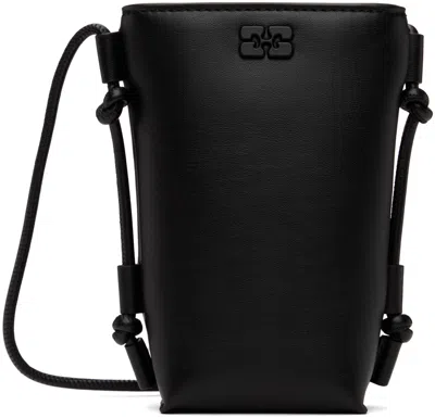 Ganni Black Bou Crossbody Bag In 099 Black