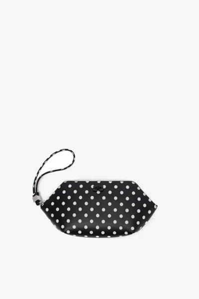 Ganni Black Bou Make Up Pouch With Dots