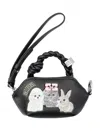 Ganni Black Nano 'bou Bag' With Print In Black