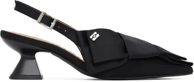 Ganni Black Bow Kitten Heels