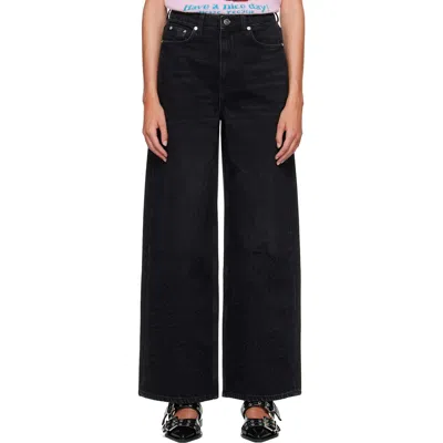 Ganni Black Broderie Anglaise Lari Jeans