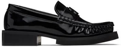 Ganni Black Butterfly Logo Loafers In 099 Black
