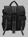 Ganni Black Canvas Backpack In Black