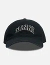 Ganni Womens Black Brand-embroidered Cotton-canvas Cap In Black
