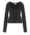 Ganni Black Cardigan With Laces In Black