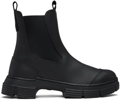 Ganni Black City Boots In 099 Black