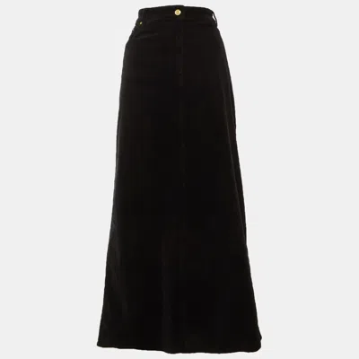Pre-owned Ganni Black Corduroy Maxi Skirt Xl