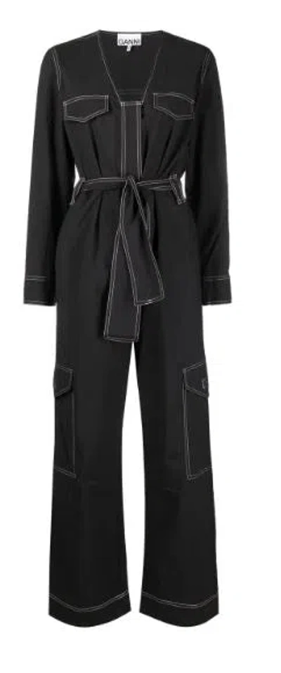 Ganni Black Cotton Blend Dresses