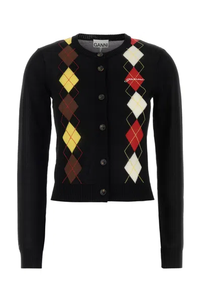 Ganni Black Cotton Cardigan
