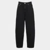 Ganni Black Pants With High Waist And Logo Patch On The Rear In Cotton Woman
