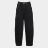 Ganni Black Pants With High Waist And Logo Patch On The Rear In Cotton Woman