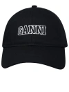 GANNI BLACK COTTON HAT
