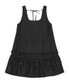 Ganni Ruffle Sleeveless Square Neck Mini Dress