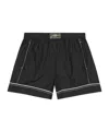 Ganni Cotton Poplin Elasticated Shorts In Black